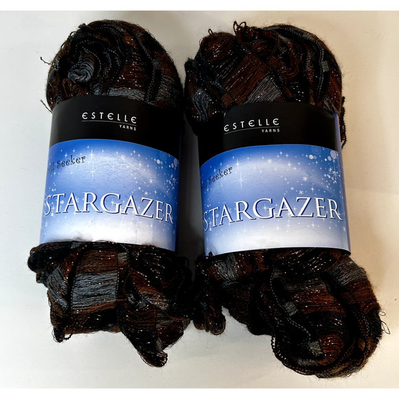 NEW Estelle Yarns Frill Seeker Stargazer (2) Ruffle Ribbon Brown Silver Black - Picture 1 of 7